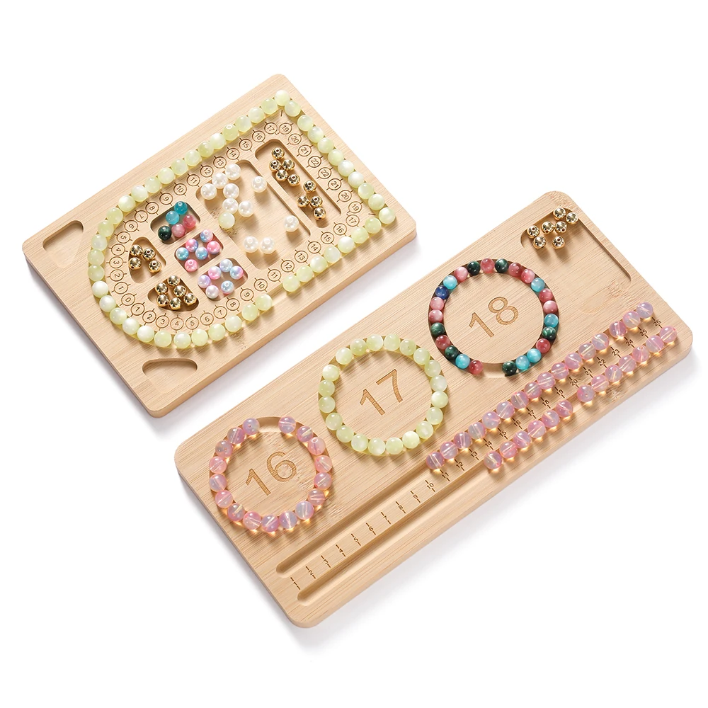 Jewelry Making Desk - 나무 재질의 플록 가공 비즈 트레이