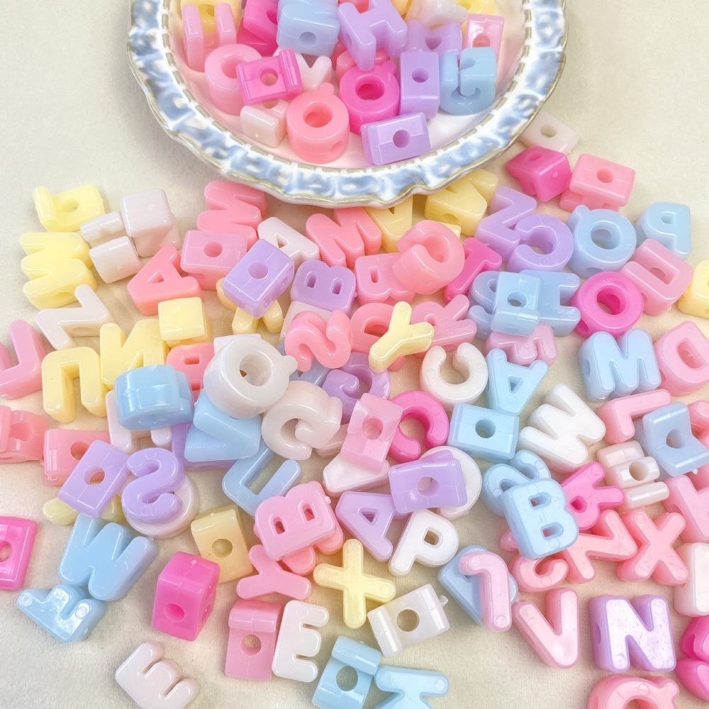 Jewelry Making Tutorial - 10/50/100PCS 14-20mm 아크릴 문자 비즈 캔디