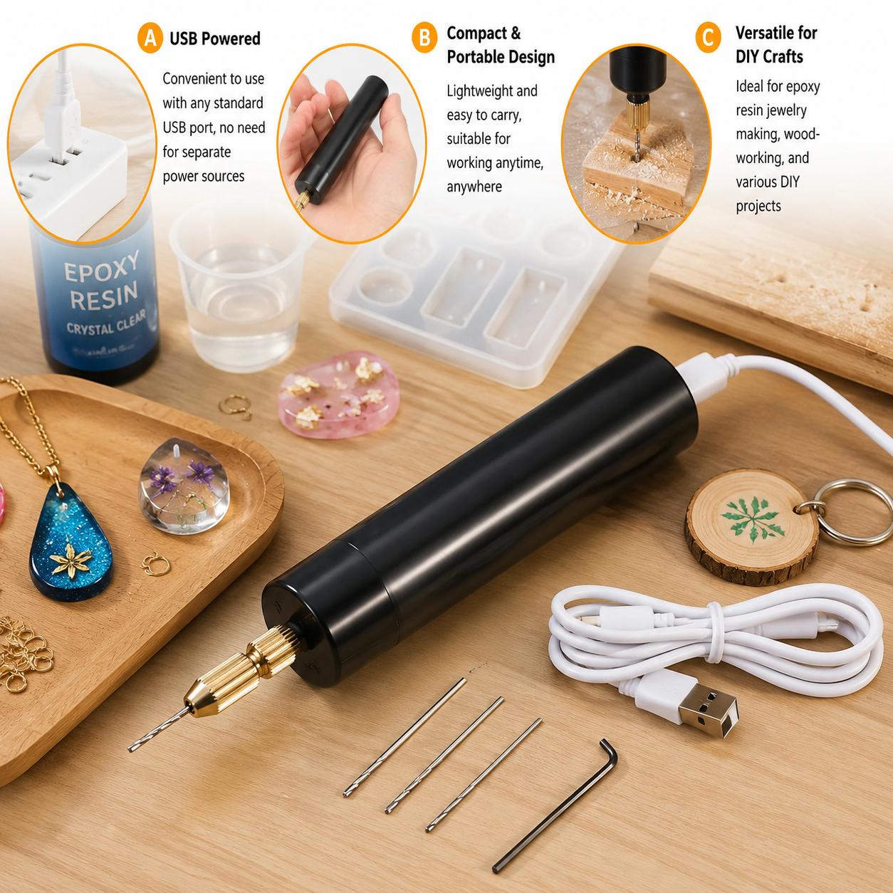 Jewelry Making Kit Professional - 미니 전동 드릴 USB 전원 휴대용