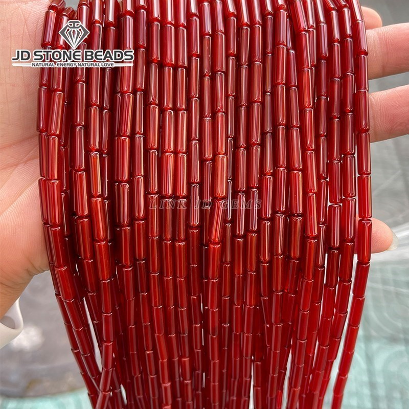 Seed Bead Tube - 천연 마노 아벤츄린 스톤 튜브 기둥