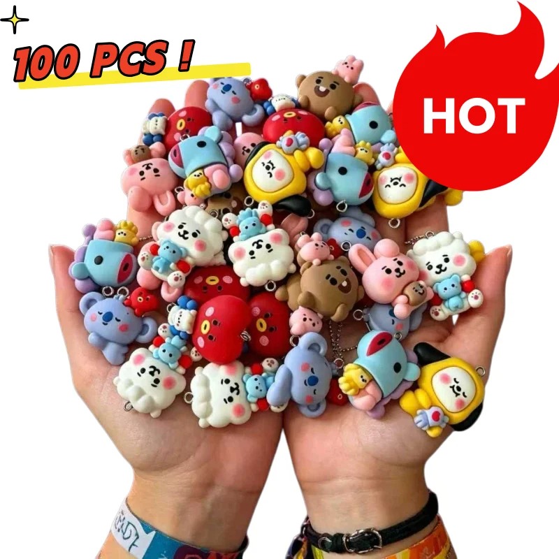 Jewelry Making Charms - 7pcs BT21 수지 만화 참 DIY