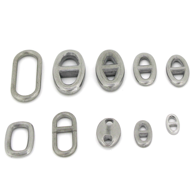 Jewelry Making Material - 10개 스테인리스 스틸 이중 구멍 타원형