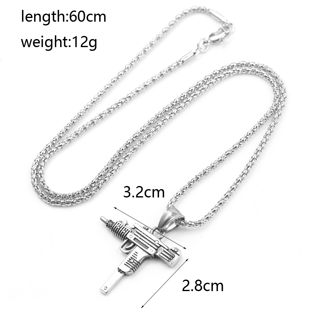 펑크 우지 권총 기관총 목걸이 펜던트 - 남성용 패션  - Jewelry Making Workshops 리뷰 및 가격