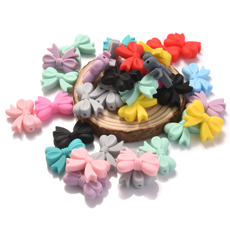 5pcs 실리콘 Bowknot 비즈, BPA 무료 아기 - Jewelry Making 3 Year Old 리뷰 및 가격