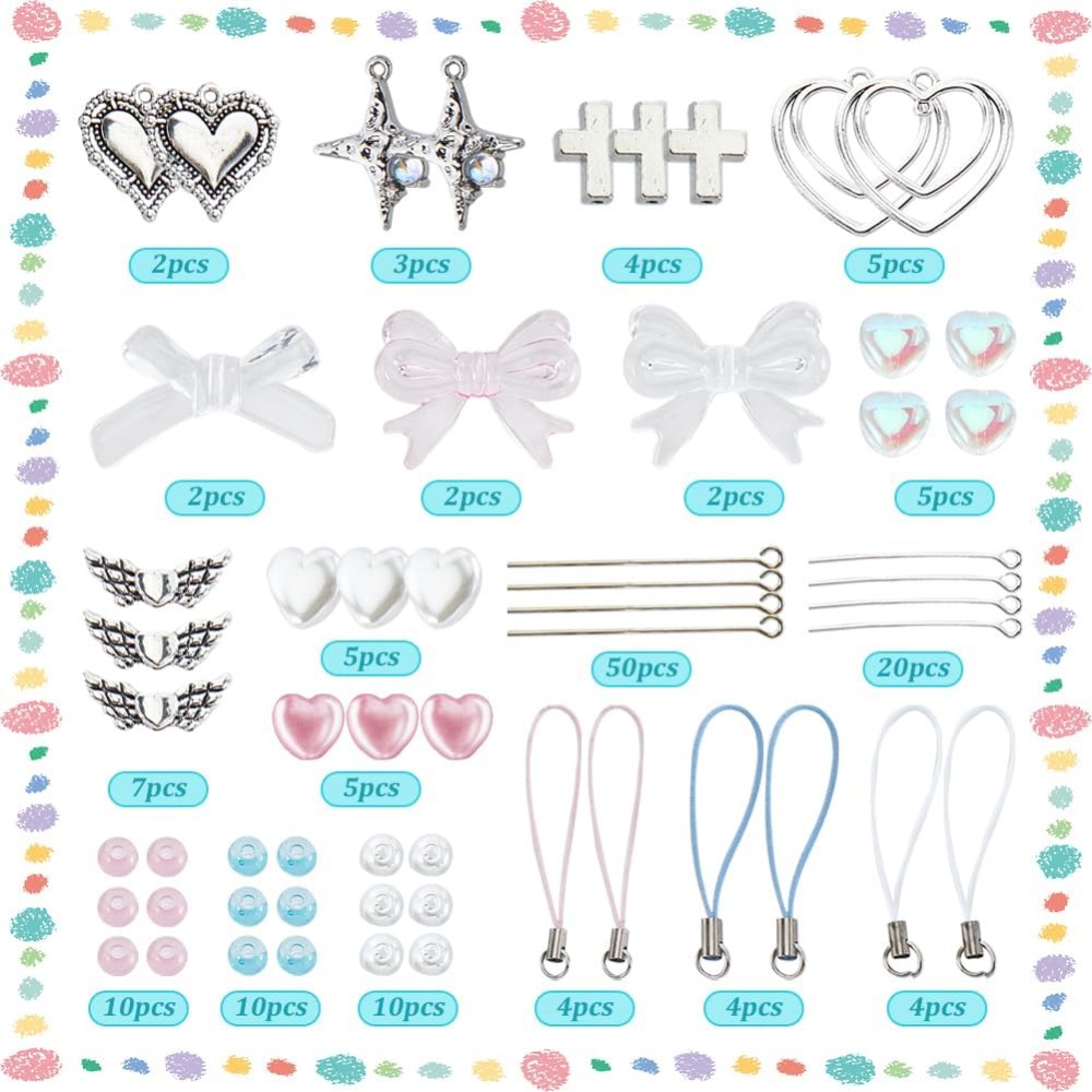 154Pcs DIY 8 세트 전화 매력 만들기 키트 귀 - Jewelry Making Course 리뷰 및 가격