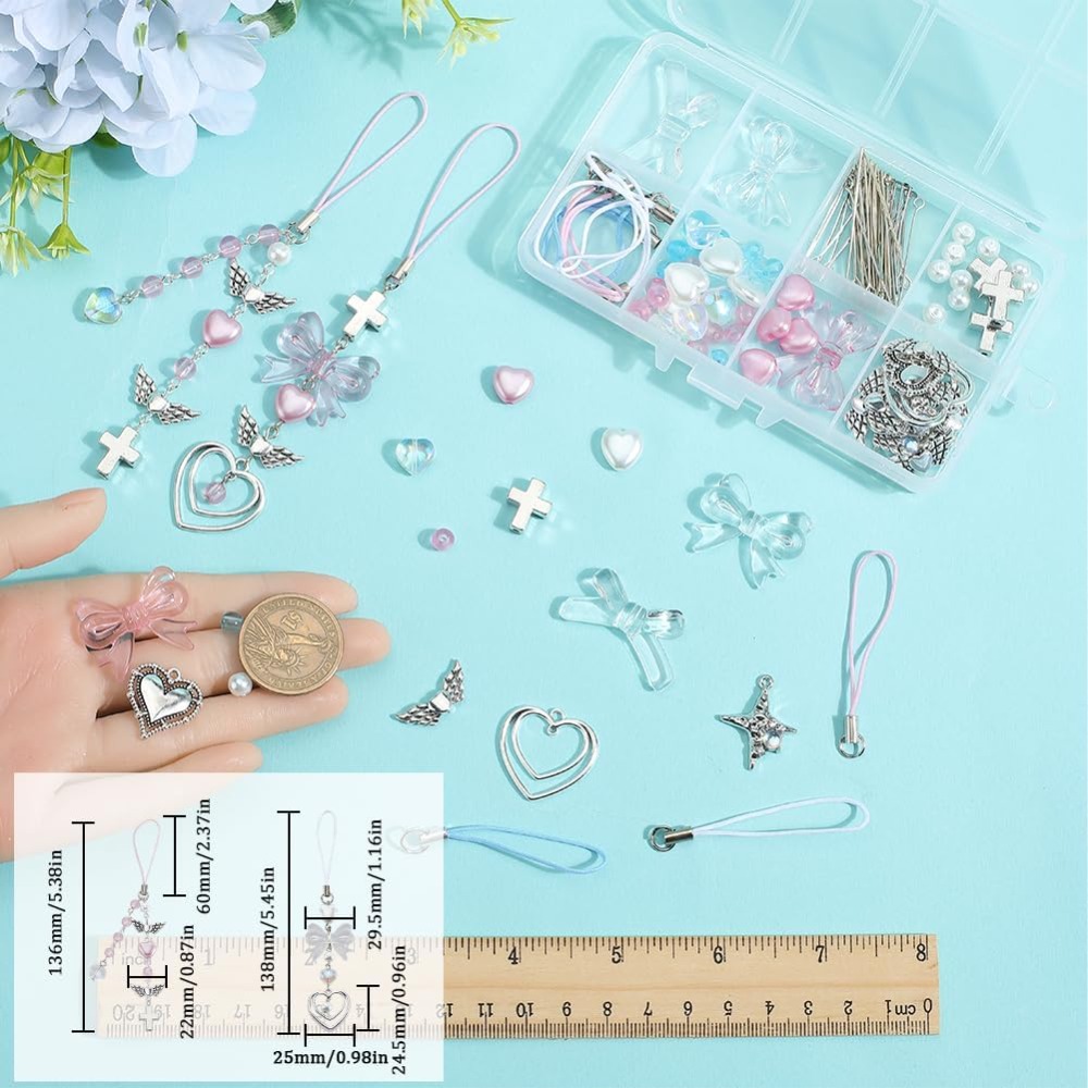 154Pcs DIY 8 세트 전화 매력 만들기 키트 귀 - Jewelry Making Course 리뷰 및 가격