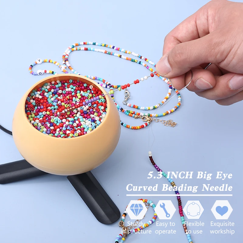 2/5개 5.3인치 대형 눈 곡선 비딩 바늘, 유리 시 - Beading Needle Fine 리뷰 및 가격