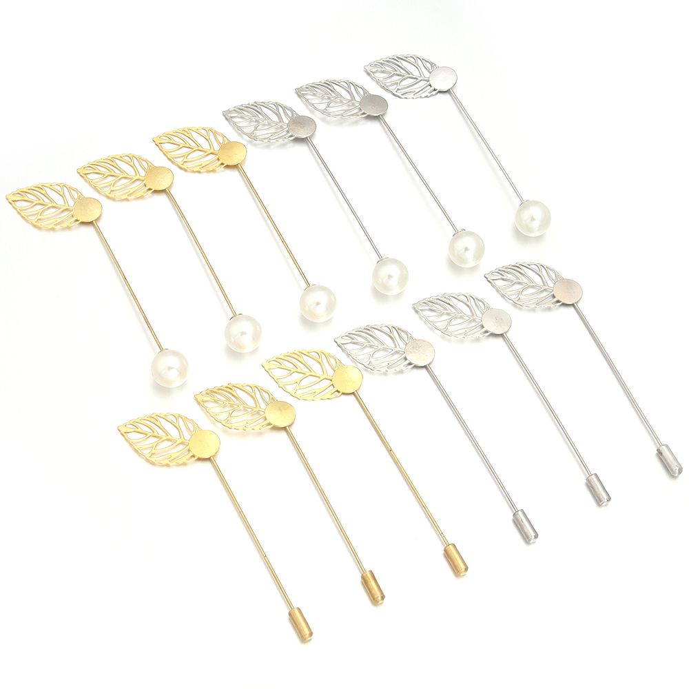 10 개/몫 금속 잎 브로치 핀 모조 진주 브로치와 긴 - Beading Needle Fine 리뷰 및 가격
