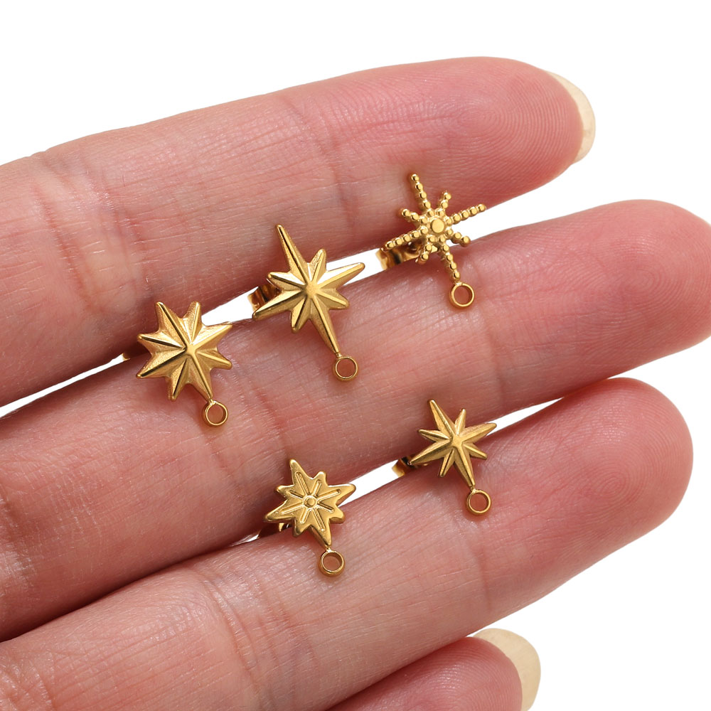 6개 스테인리스 스틸 별 모양 귀걸이 스터드, 귀걸이  - Jewelry Making Techniques 리뷰 및 가격