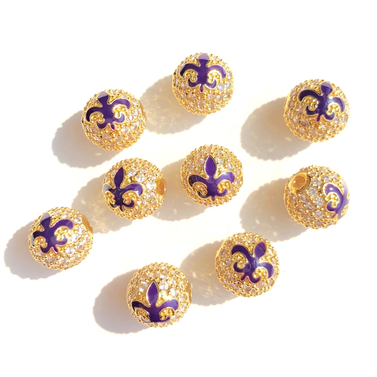 9개입 그린 옐로우 퍼플 뉴올리언스 마디 그라 루즈 볼 - Jewelry Making New Orleans 리뷰 및 가격