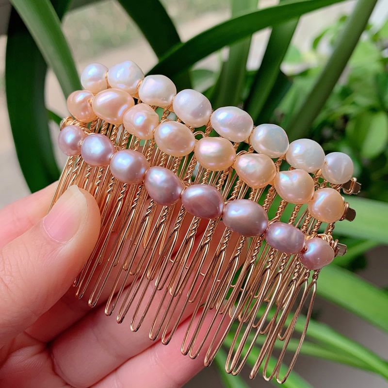 우아한 천연 담수 진주 헤어 쥬얼리 웨딩 신부 헤어 액 - Jewelry Making Adults 리뷰 및 가격