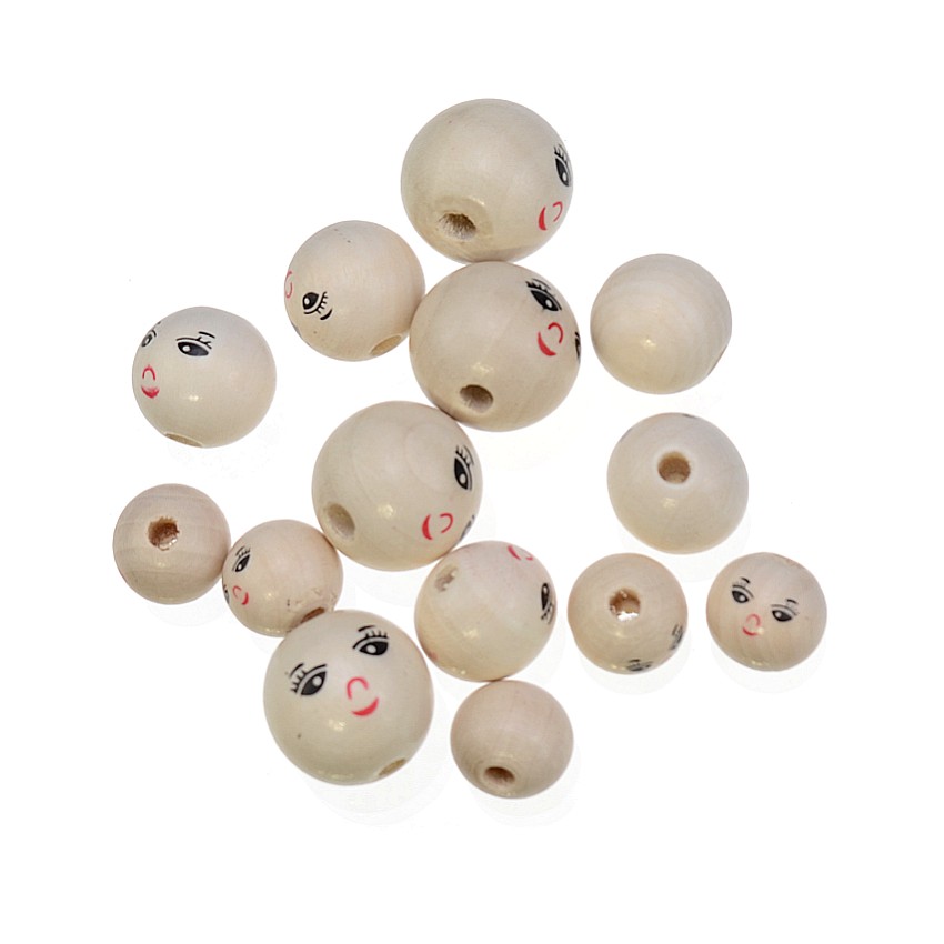 웃는 얼굴 나무 구슬 스페이서 비즈 20/50 개, 아 - Jewelry Making 3 Year Old 리뷰 및 가격