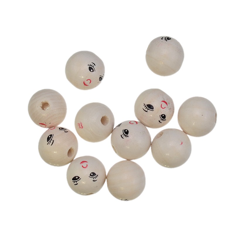 웃는 얼굴 나무 구슬 스페이서 비즈 20/50 개, 아 - Jewelry Making 3 Year Old 리뷰 및 가격