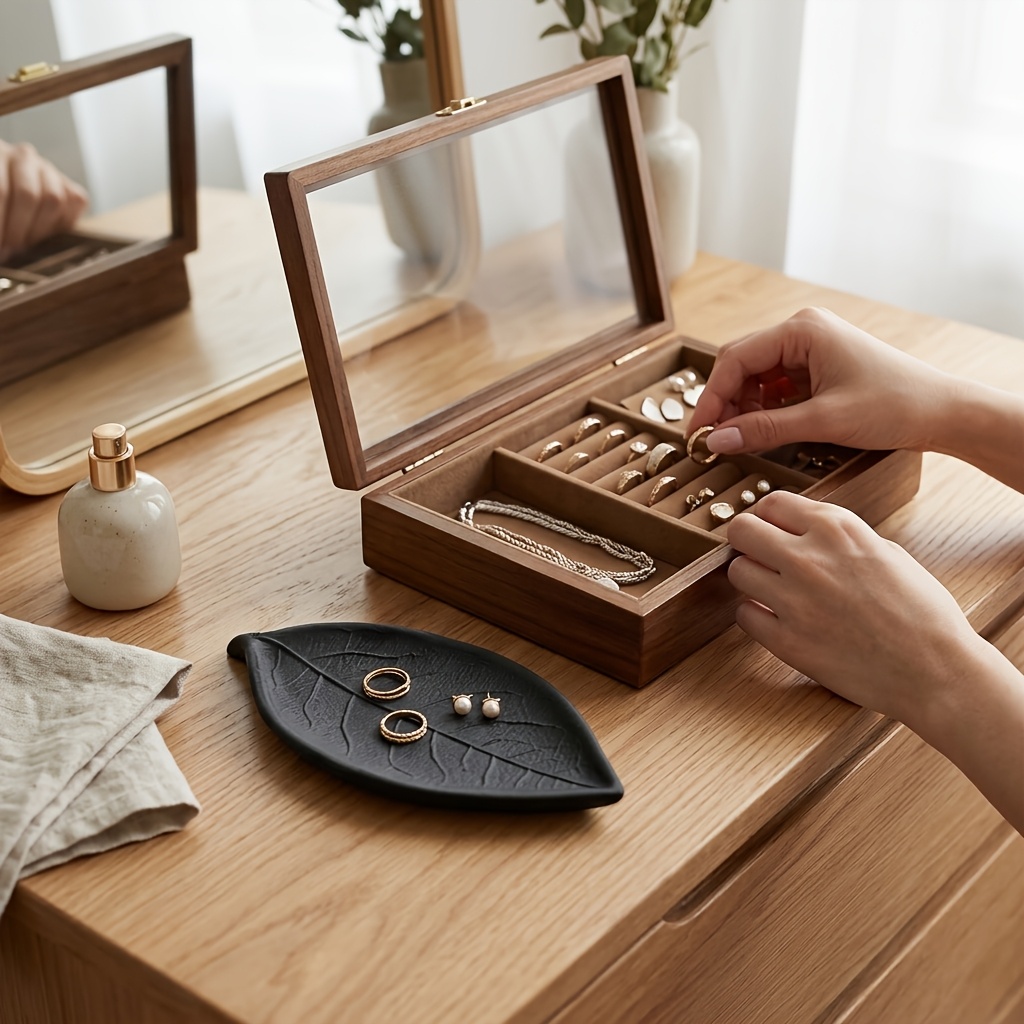 미니멀리스트 3D 나뭇잎 모양 보석 접시, 반지, 목걸 - Jewelry Making Desk 리뷰 및 가격