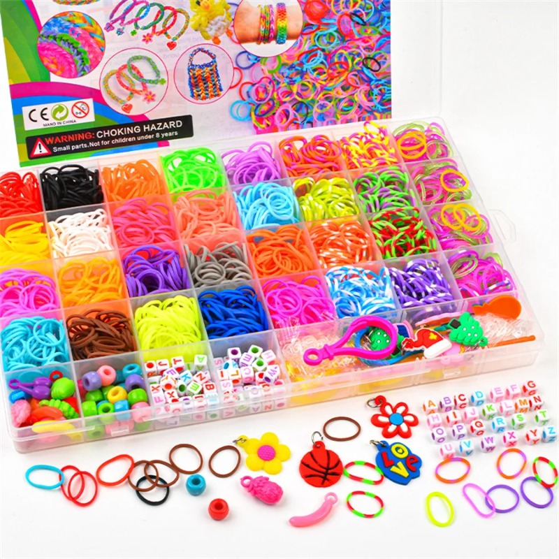 4300개 이상의 32가지 색상의 화려한 고무줄 모음- - Jewelry Making Tutorial 리뷰 및 가격