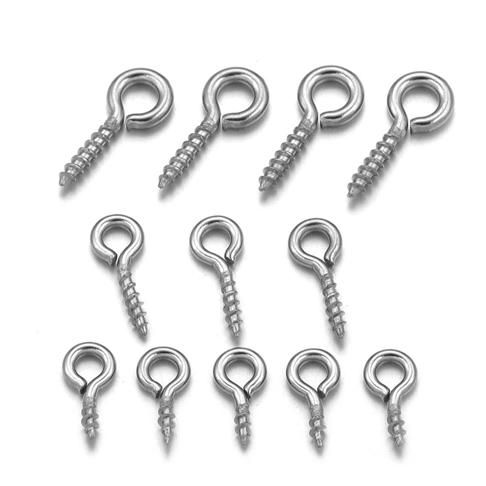100 개/몫 스테인레스 스틸 미니 스크류 아이 핀 펜 - Jewelry Making Rivets 리뷰 및 가격