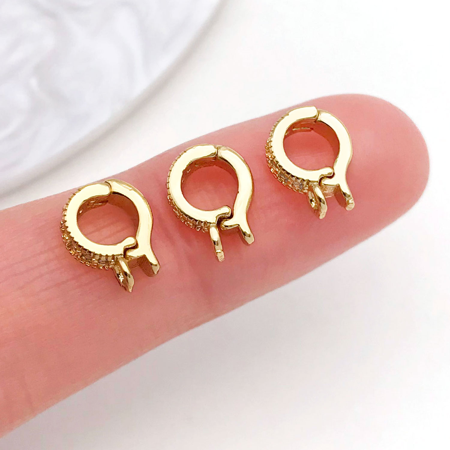 5개 18K 진짜 금 도금 황동 지르콘 인레이 힌지 참 - Jewelry Making Charms 리뷰 및 가격