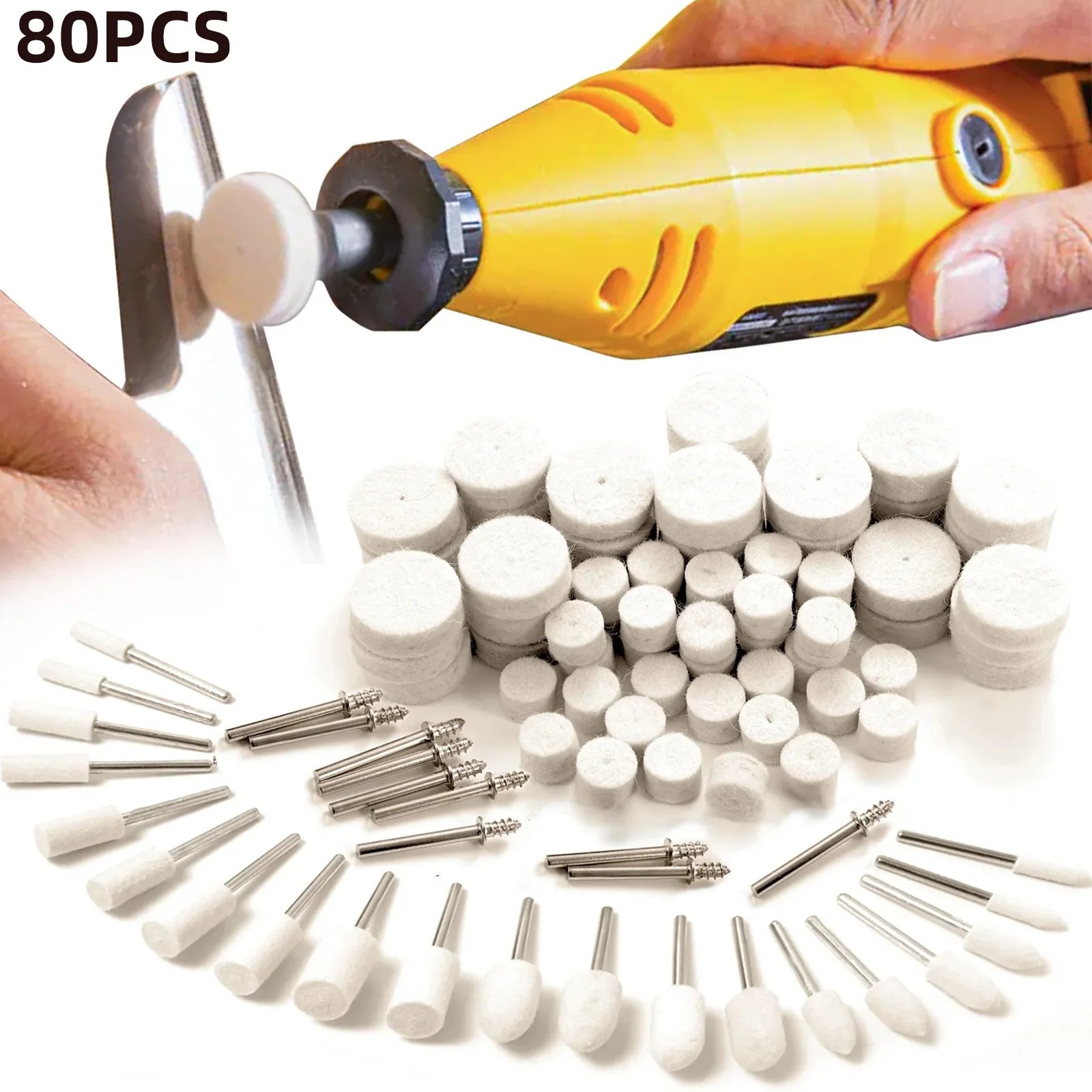 80PCS 울 펠트 버핑 휠 키트, 1/8인치 샹크 로 - Jewelry Making Workshops 리뷰 및 가격