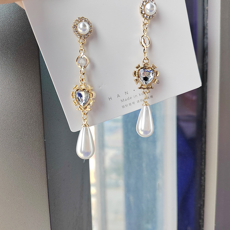 여성을 위한 진주 귀걸이 패션 긴 복고풍 스타일 지르콘 - Beading Needle Fine 리뷰 및 가격