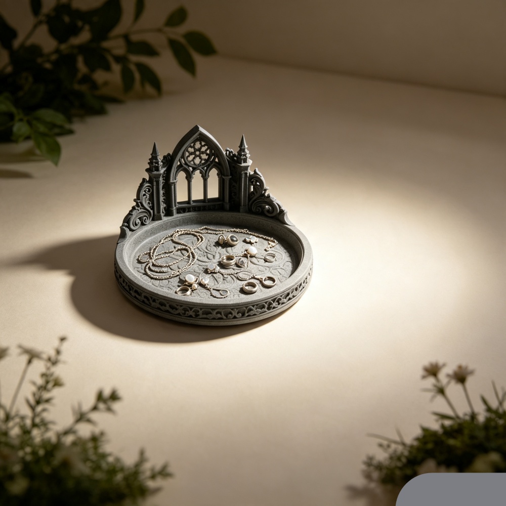 3D 프린팅된 화이트 고딕 대성당 아치형 보석 트레이, - Jewelry Making Desk 리뷰 및 가격