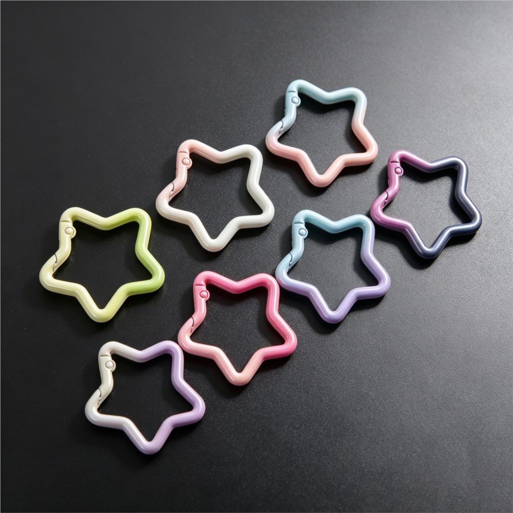 5PCS 그라디언트 별 모양 스프링 링 걸쇠 다채로운  - Jewelry Making Charms 리뷰 및 가격