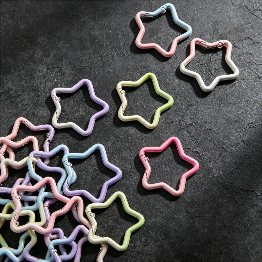 5PCS 그라디언트 별 모양 스프링 링 걸쇠 다채로운  - Jewelry Making Charms 리뷰 및 가격