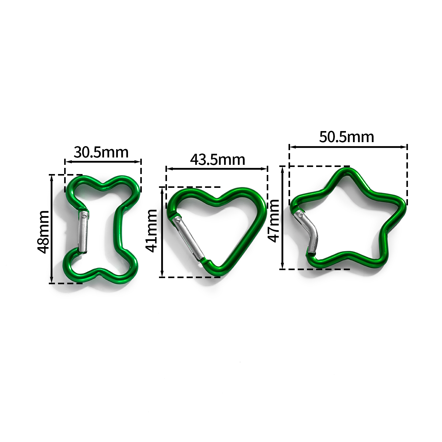 1개/세트 알루미늄 미니 카라비너 클립 별/하트/D/뼈 - Jewelry Making Workshops 리뷰 및 가격